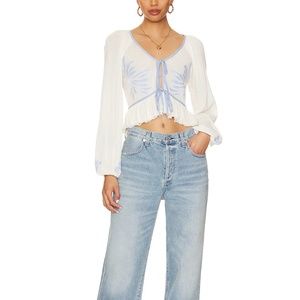 Lookout Top in Ivory Combo Free People